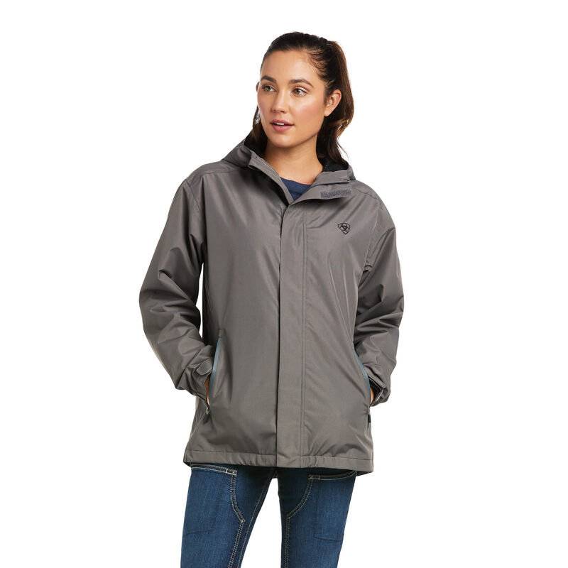 Chaqueta Ariat Rebar Stormshell Logo Waterproof Gris Oscuro Mujer - Chile 783-LPYSZF